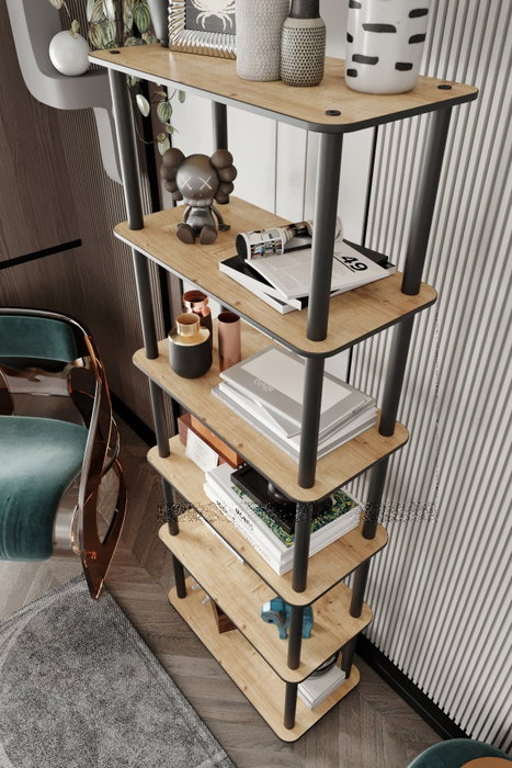 Hanah Home Bookcase 6 Rect - Roble Hanah Home Bookcase 6 Rect - Roble